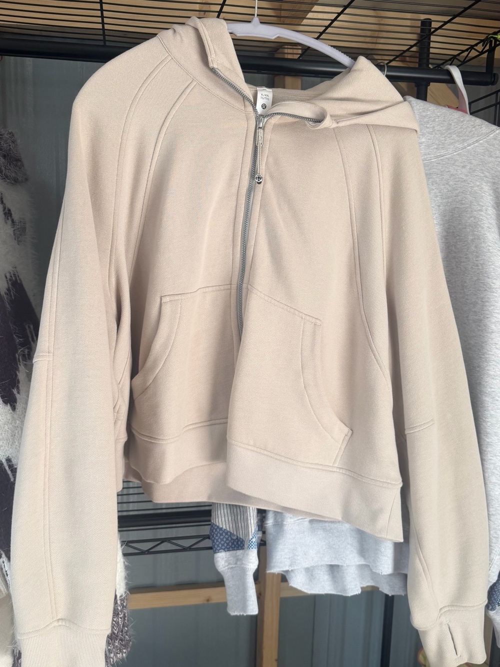 lululemon athletica Zip Hoodie in Light Taupe